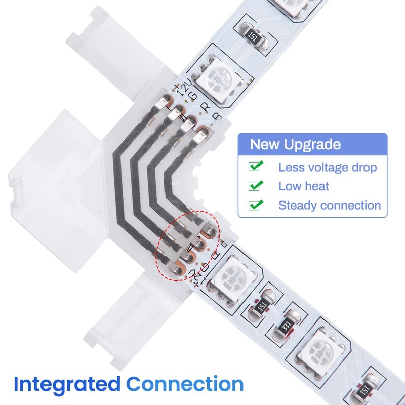 Nicelux 90 Degree Corner 4 Pin L Shape Connector for