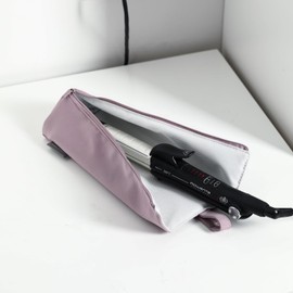 SHIMOYAMA Hair Iron Pouch, Heat Resistant Travel Bag for Curling Iron, Flat Iron Storage Bag, Hair Tools Organizer (Lilac)