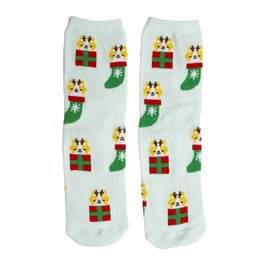 Pearhead Corgi Christmas Socks, Novelty Holiday Socks, Unisex One Size Fun Socks, Cotton Socks For Dog Lovers, Christmas Gift
