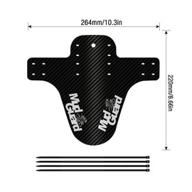 Gobesty Mudguards, Mountain Bike, MTB Mudguard, Bicycle Mudguard, Front Splash Guard, Mountain Bike Mudguard, Splatter Fender with 8 Cable Ties, 2 Pieces