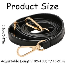 Aswewamt 2 Pcs Bag Strap, Leather Handbag Strap Replacement, DIY Purse Strap Adjustable Strap with Gold Metal Hooks for Bag Style DIY (Red & Black)