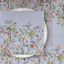 Besalily Floral Dinner Napkins Disposable Paper Placemats Decorative Paper Napkins Dinner Luncheon Square 6.5x6.5 inch/2-Ply for Party Event Banquet Guest Towel Hotel Restaurant (20-Count)