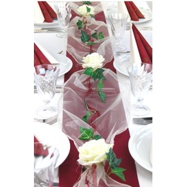 Fibula [Style] ® Complete Set "Flair Bordeaux" Size S Table Decoration for Wedding/Christening/Birthday/Communion/Confirmation/Anniversary in Bordeaux - Cream for Approx. 8-10 People