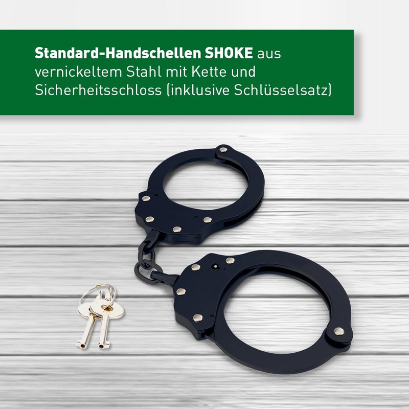 Shoke Genuine Police Handcuffs - Chain Lock with Lock -