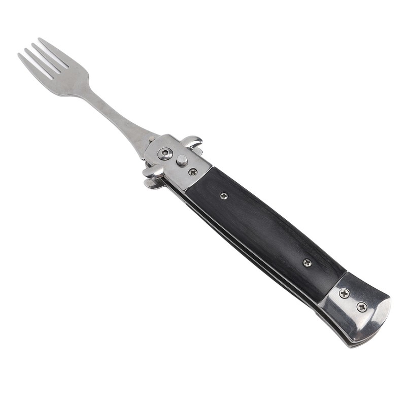 Folding Spring Fork Reusable Stainless Steel Automatic Foldable Spring Fork