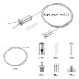 4 Pcs Picture Hanging Wire, 40 inches Adjustable Picture Hanging kit, Hanging Wire for Picture, Photo Frame, Mirror, Light Painting, billboards