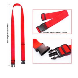 4Pack Luggage Straps for Suitcases, Travel Connector for Carry On Bag, Add Bag to Connect Two Suitcases, Adjustable Belt Attachment Accessories for Connect Your 3 Luggages, Red