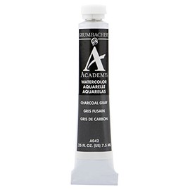 Grumbacher Academy Watercolor Paint, 7.5ml/0.25 Ounce, Charcoal Gray (A042)