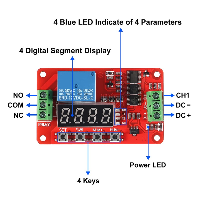 2pcs DC 12V FRM01 Timer Delay Relay Module Multifunction Infinite
