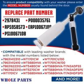 Whole Parts Washer Suspension Rod Assembly (4-SET) Part # AJK72989701 - Replacement & Compatible With Some LG Washing Machine - Replaces AP5958573 ?- Non-OEM Part & Accessory - 2 Yr Warranty