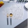 Hosoncovy Heart Shaped Placemats Set of 4,Table Mats Set Washable