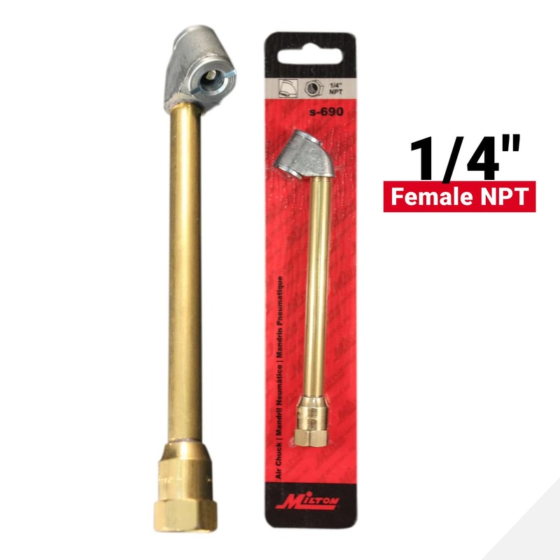 Dual-Head Air Chuck, 1/4" FNPT, Tire Air Chuck for Tire