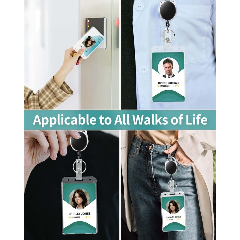 Pawfly 2 Pack Vertical 2-Card Badge Holder with Thumb Slots