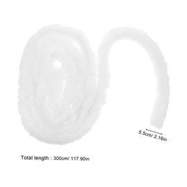 Angoily Faux Fur White Ribbon for DIY Crafting 3-Meter Artificial Fur Trim for Costumes Holiday Projects and Decorative Designs