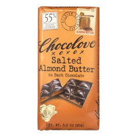 UD_Chocolove Xoxox-10-Pack Case of 3.2 Oz Dark Bittersweet Chocolate Bar with Salted Almond Butter Pasty White Chocolate