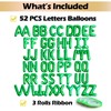 [52 PCS] 16" Foil Green Letter Balloons 2 Sets of