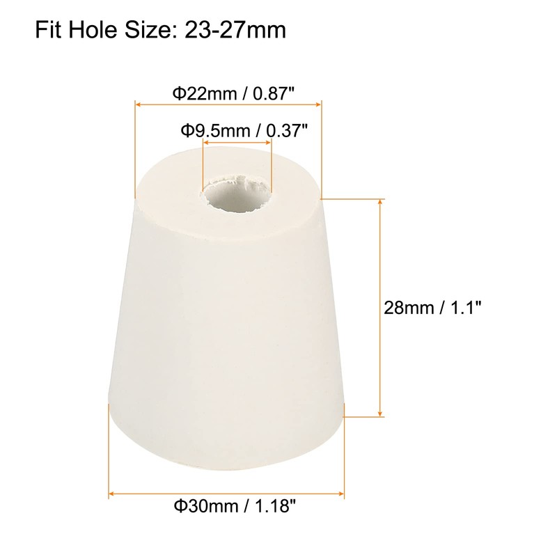 sourcing map Rubber Conical Plug 22 mm to 28 mm