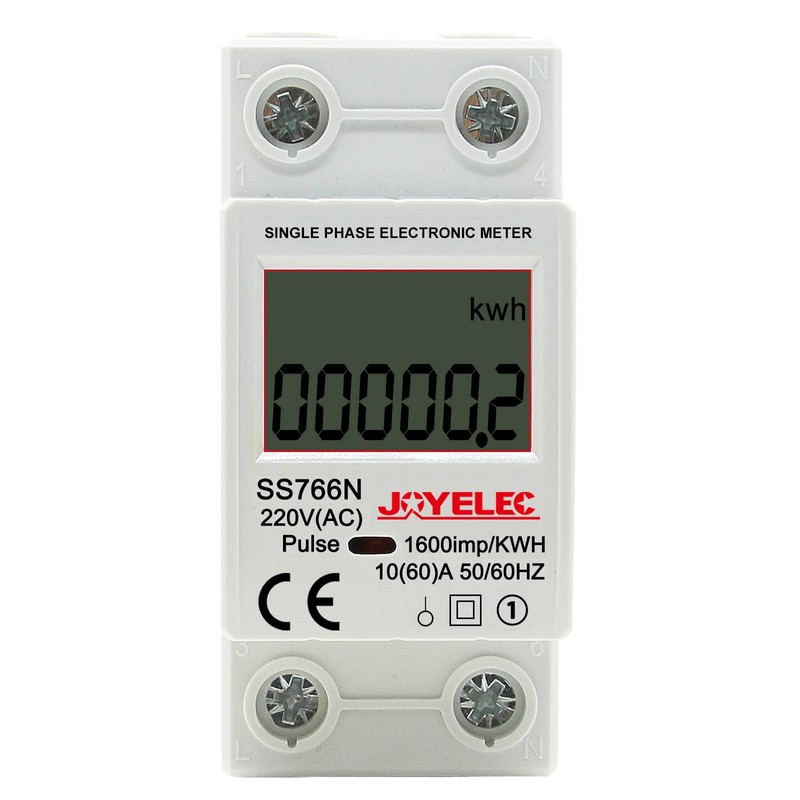 JOYELEC LCD Digital 220 V Electricity Meter, DIN Rail KWh