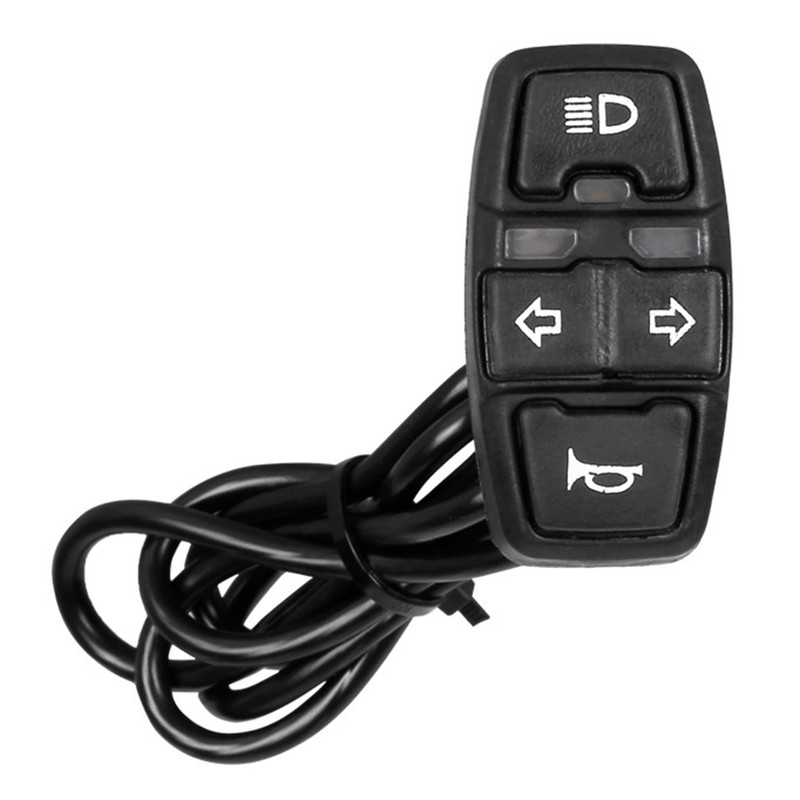 3-In-1 E-bike Headlight Turn Light Horn Switch Electric Scooter Handlebar