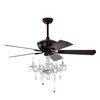 LJLB Elegant 52'' Crystal Shade Ceiling Fan Lamp with Reversible