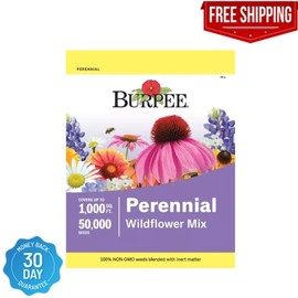 Burpee Wildflower 50000 Bulk 1 Bag | 18 Varieties of Non-GMO Flower Seeds