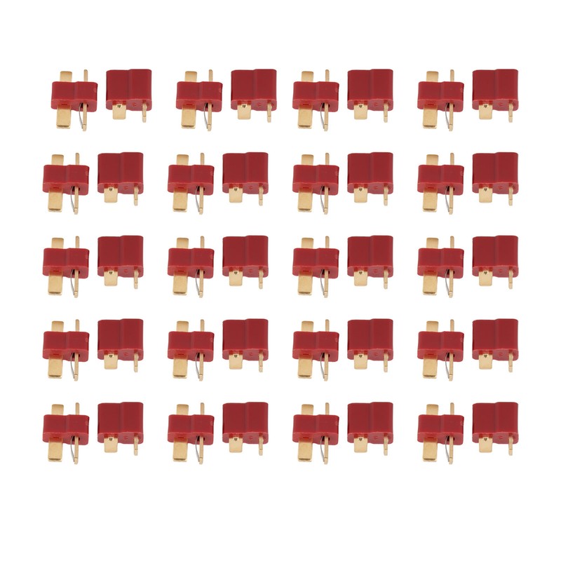 10 Sets T Plug Connectors Gold Plated Male and Female