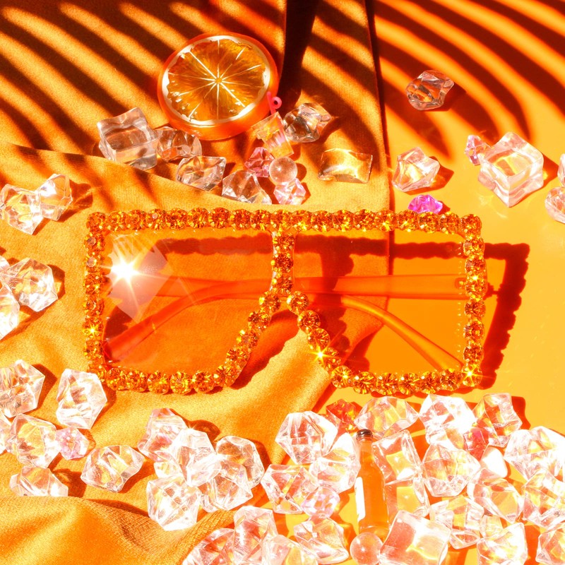 ailov Oversized Trendy Bling Crystal Sunglasses for Men Women Party