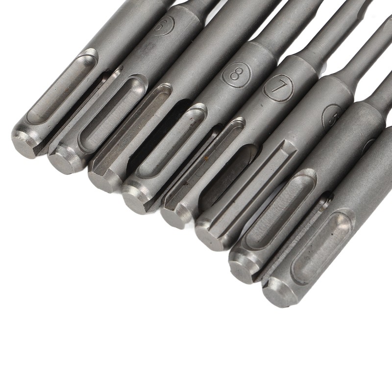 8Pcs Hammer Drill Bit Carbide Tip 2 Flute Drilling Tool