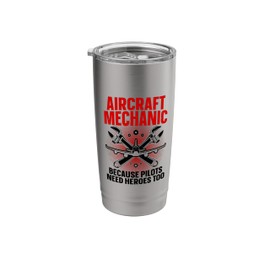 Cool Aircraft Mechanic Art For Men Women Aviation Mechanic Stainless Steel Insulated Tumbler