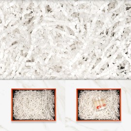 JIWINNER 4 oz Crinkle Paper Filler for Gift Wrapping, White Shredded Paper For Gift Baskets, Crinkle Paper for Christmas Easter Wedding Birthday Craft Gift Boxes Bags Basket Filler Decoration