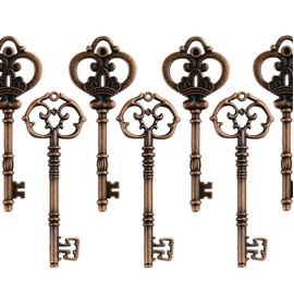 Makhry Mixed Set of 20pcs 3.1-3.3 inches Extra Large Key Vintage Key Skeleton Keys in Bulk for DIY Pendant (Antique Copper)