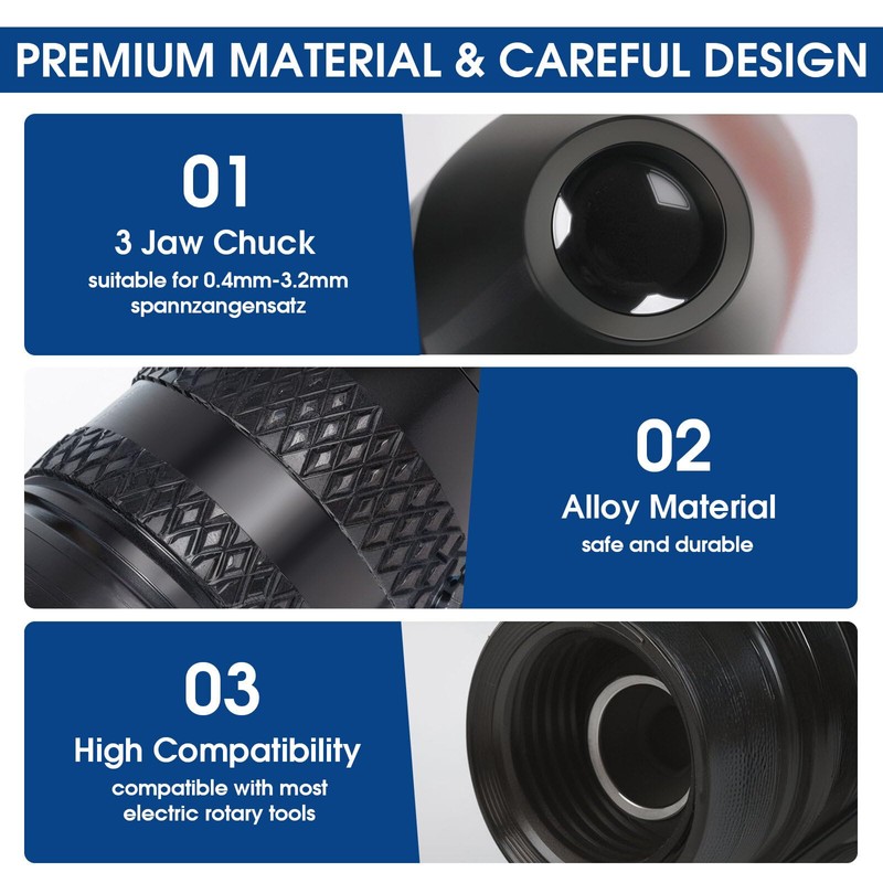 Mooshy Drill Chuck Compatible with Dremel Accessories, Drill Chuck 0.4