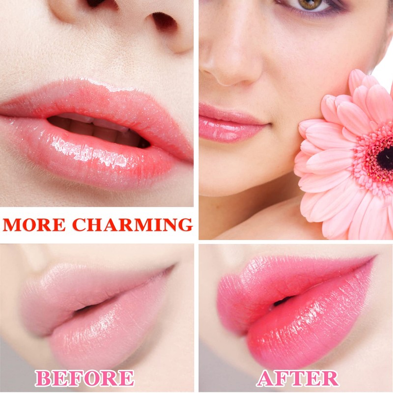 2 Pack Crystal Flower Jelly Lipstick,PH Magic Temperature Color Change
