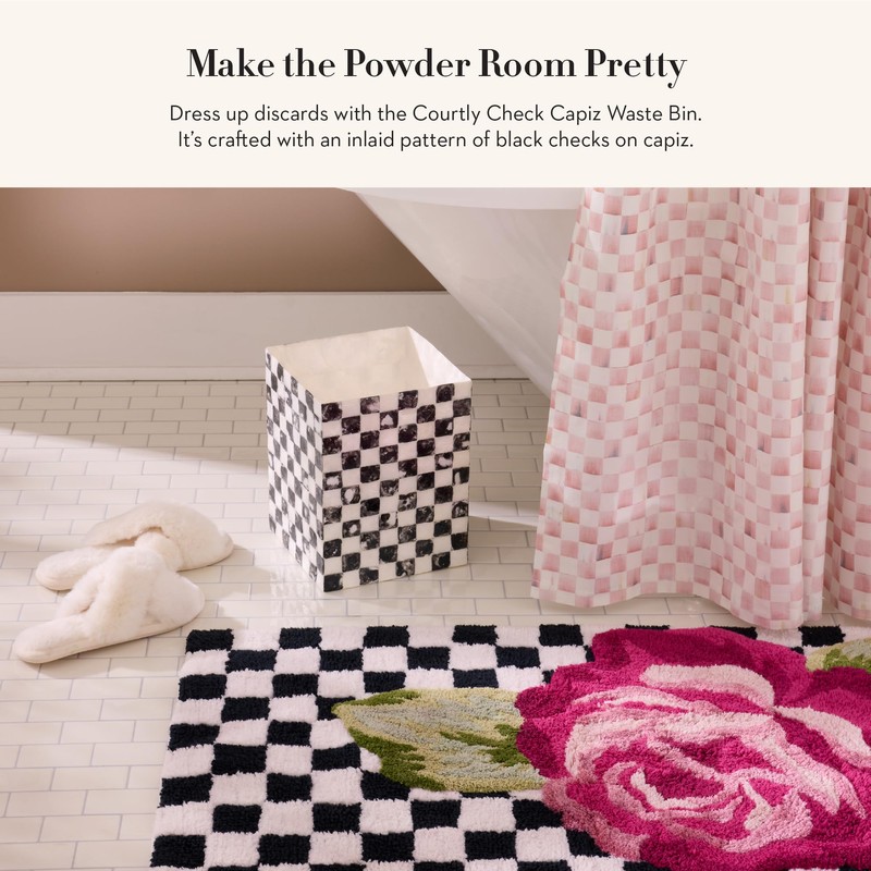 MACKENZIE-CHILDS Capiz Waste Bin, Decorative Bathroom and Bedroom Trash Can,