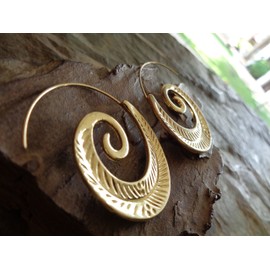 ✿ GOLDENE SPIRAL CREOLEN ✿ toll verzierte Ohrringe