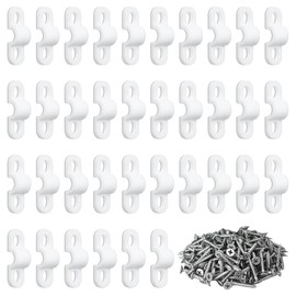 50 PCS Wire Shelf Loop Clips, Closet Shelf Clips, Wire Shelving Clips, Plastic Wire Shelving Clips with Screws, Wall Shelf Clips for Concrete Installation (White)