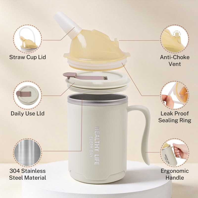 Jionhenn Stainless Steel Adult Sippy Cup