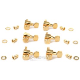 AllParts True Lok Mid-size Locking Tuners - 6 In-line, Gold