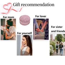 Ankysasky Bling Jewelry Organizer, Travel Jewelry Case Organizer Portable Small Jewelry Storage Box Shining Jewelry Holder Case Gifts for Women Teen Girls and Friends (Pink-Round)