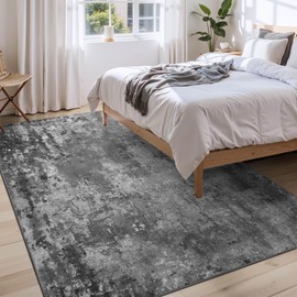 Ompaa Living Room Rug 5x7 Black Area Rug Machine Washable Boho Carpet Non Slip Abstract Vintage Indoor Large Rugs for Bedroom, Classroom, College Dorm, Farmhouse, Dining Room, Kids Playroom