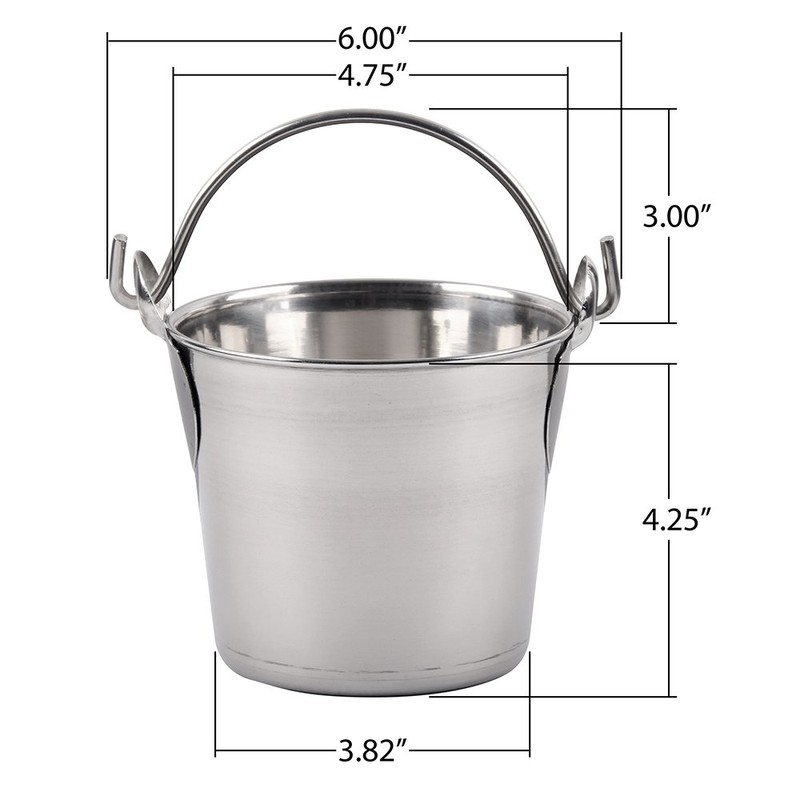 Lindy's 1-Quart Stainless Steel Bucket, Durable Seamless Bucket for Many