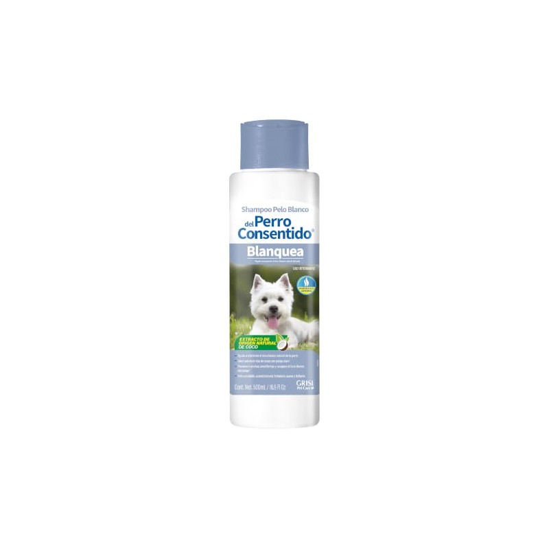Perro Consentido - Shampoo Pelo Blanco, Matizante, Extracto de Coco,