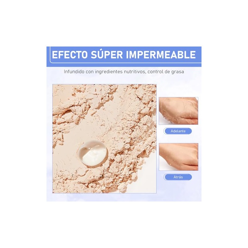 LUSCOR Polvos Compactos Maquillaje, Polvos mate, polvos compactos con control