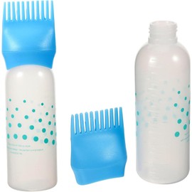 FRCOLOR Botella Aplicadora de Tinte para Cabello 2 Piezas, con Peine y Escala Graduada, Plástico Lavable, Adecuado para Casa y Barberías