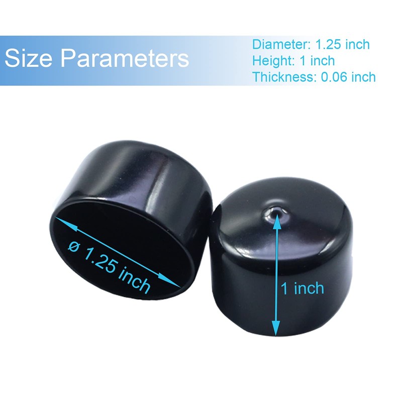 Acocony 1 1/4 Inch Rubber Cap Round 1.25 Inch Rubber