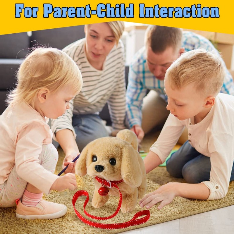 KSABVAIA Plush Golden Retriever Toy Puppy Electronic Interactive Dog -