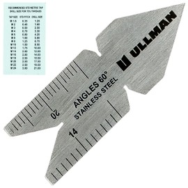 Ullman 60 Degree Center Gage Stainless Steel Lathe Thread Measuring Tool - an Essential Fabrication Tool and Machinist Tools