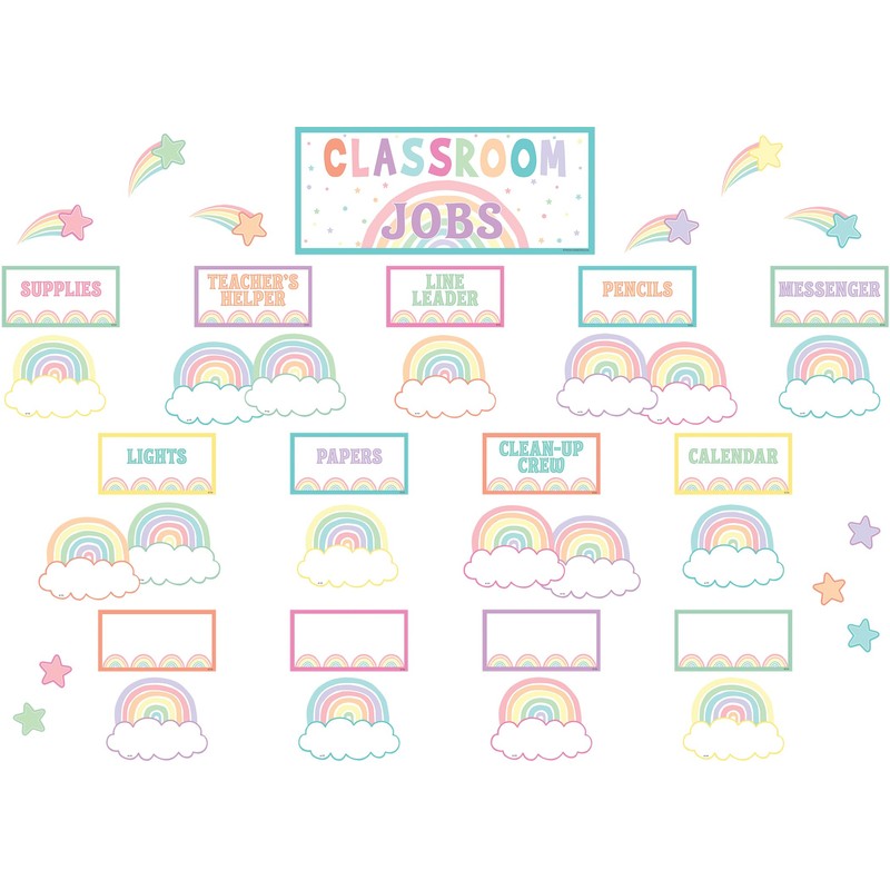 Teacher Created Resources Pastel Pop Classroom Jobs Mini Bulletin Board