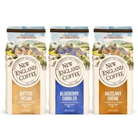 New England Coffee Variety Pack - Butter Pecan/Blueberry Cobbler/Hazelnut Crème, 11oz Bag (Pack of 3)
