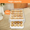 WAIZHIUA 32 Grid Egg Holder Storage Container Clear Double-Layer Kitchen